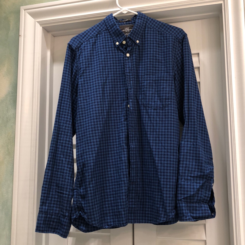 Checkered Blue/Navy Button Down
